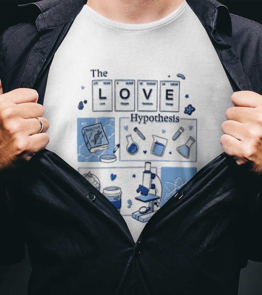 The Love Hypothesis Periodic Table Science Equipment Microscope Biology Book Chemistry T-Shirt