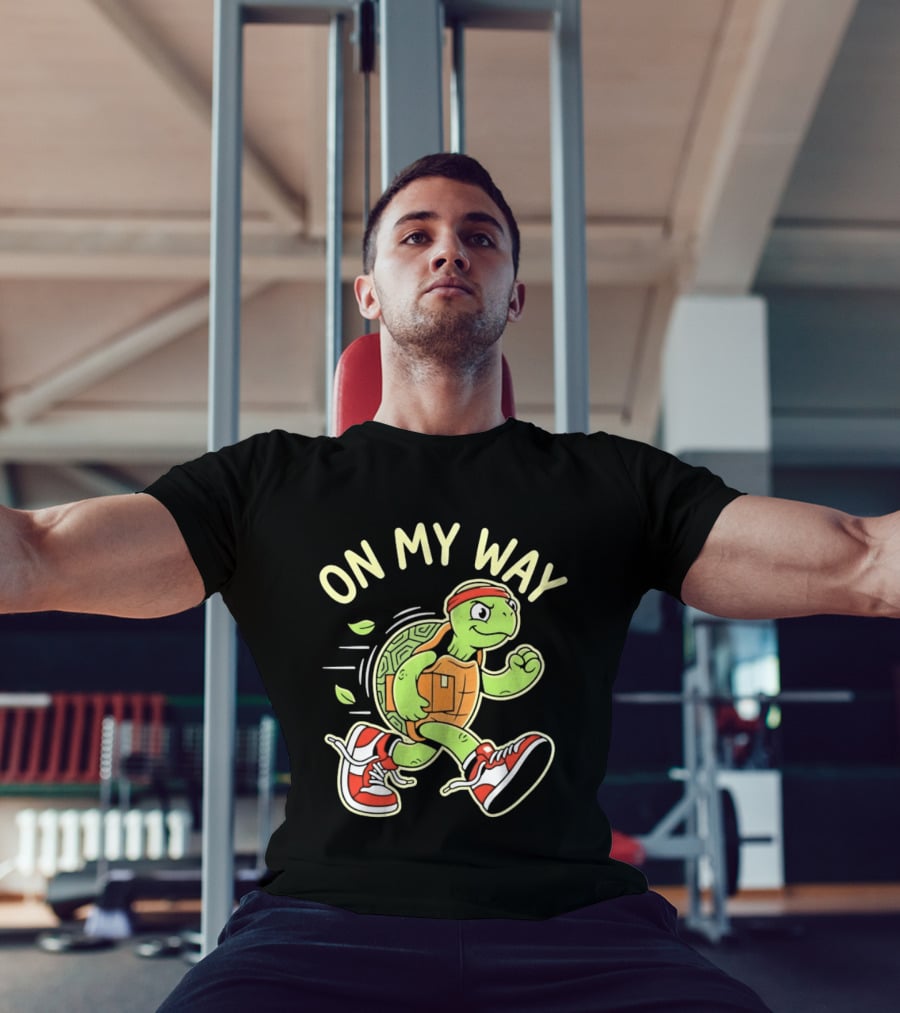Running Turtle Package Delivery On My Way T-Shirt