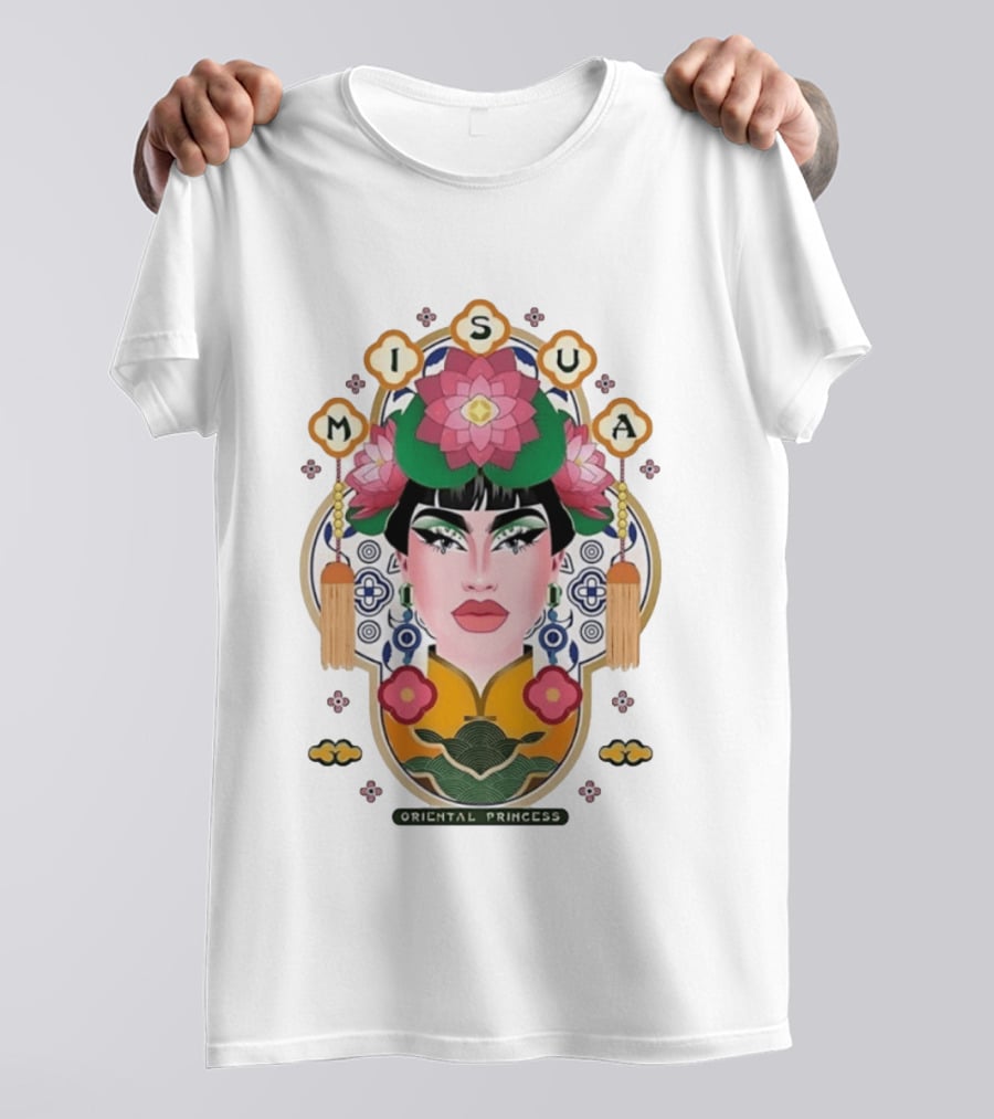 Misua Oriental Princess Asian Lotus Flower T-Shirt
