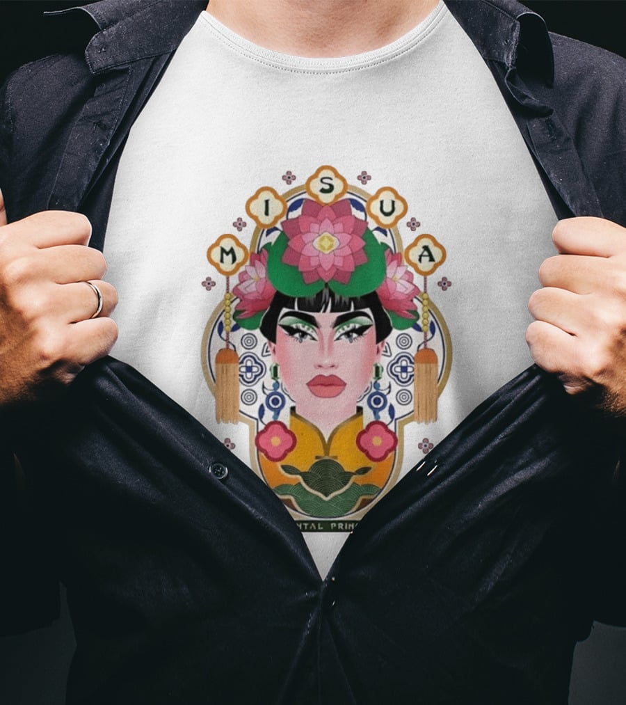Misua Oriental Princess Asian Lotus Flower T-Shirt