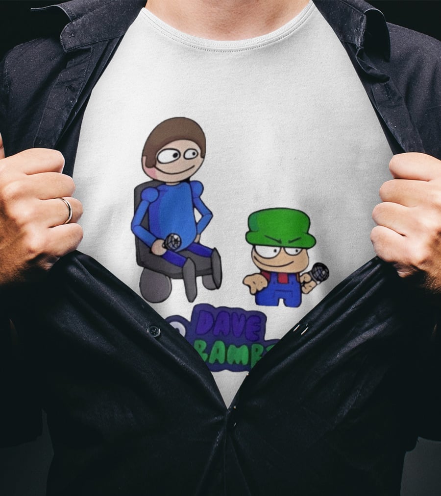 Friday Night Funkin Dave And Bambi Characters With Microphones T-Shirt