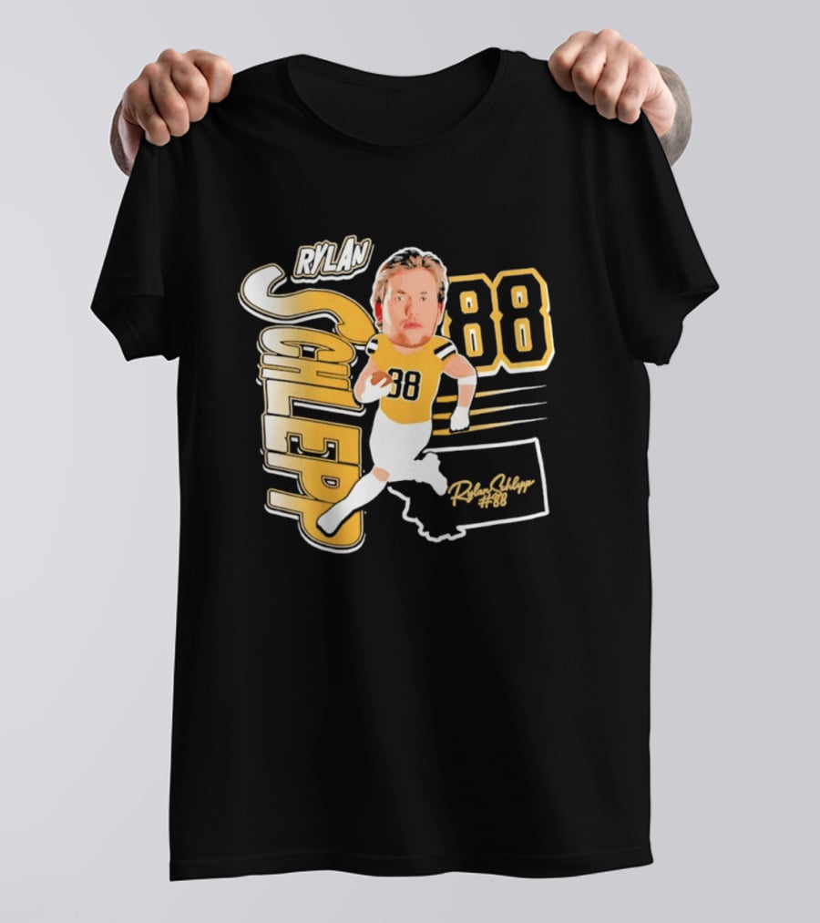 Rylan Schlepp 88 Montana Football Player Caricature T-Shirt