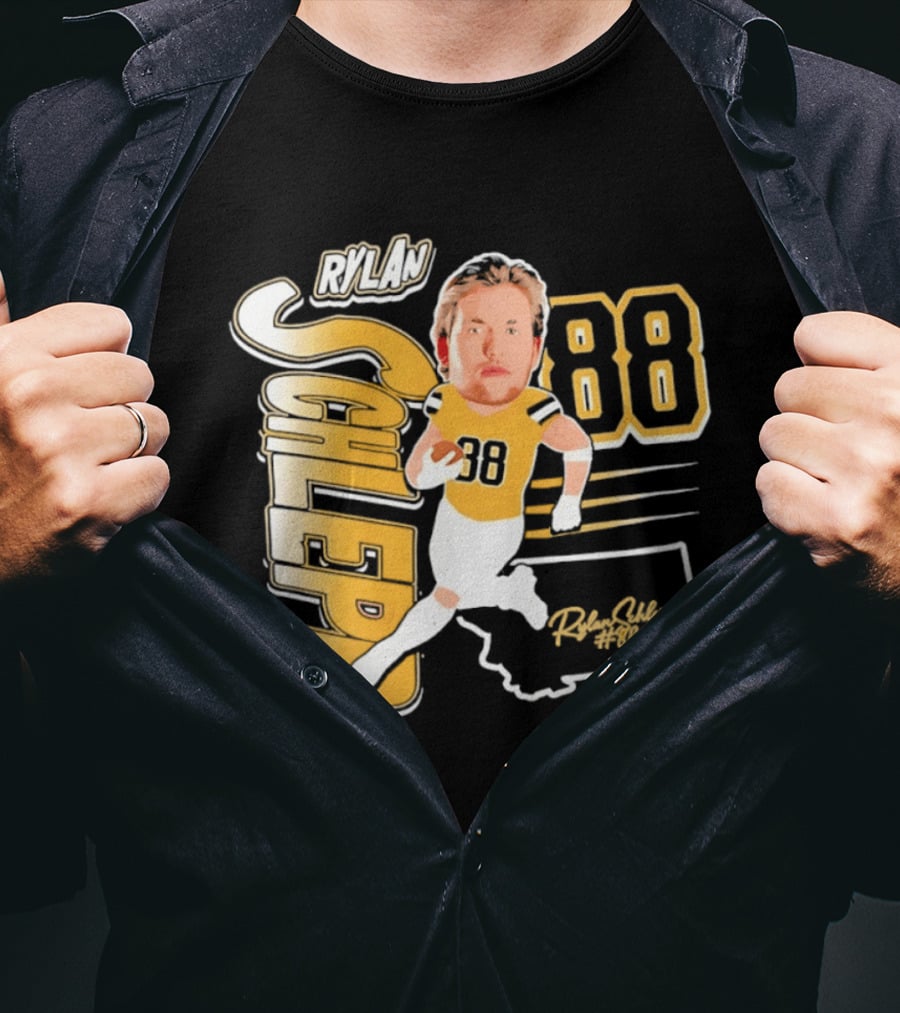 Rylan Schlepp 88 Montana Football Player Caricature T-Shirt