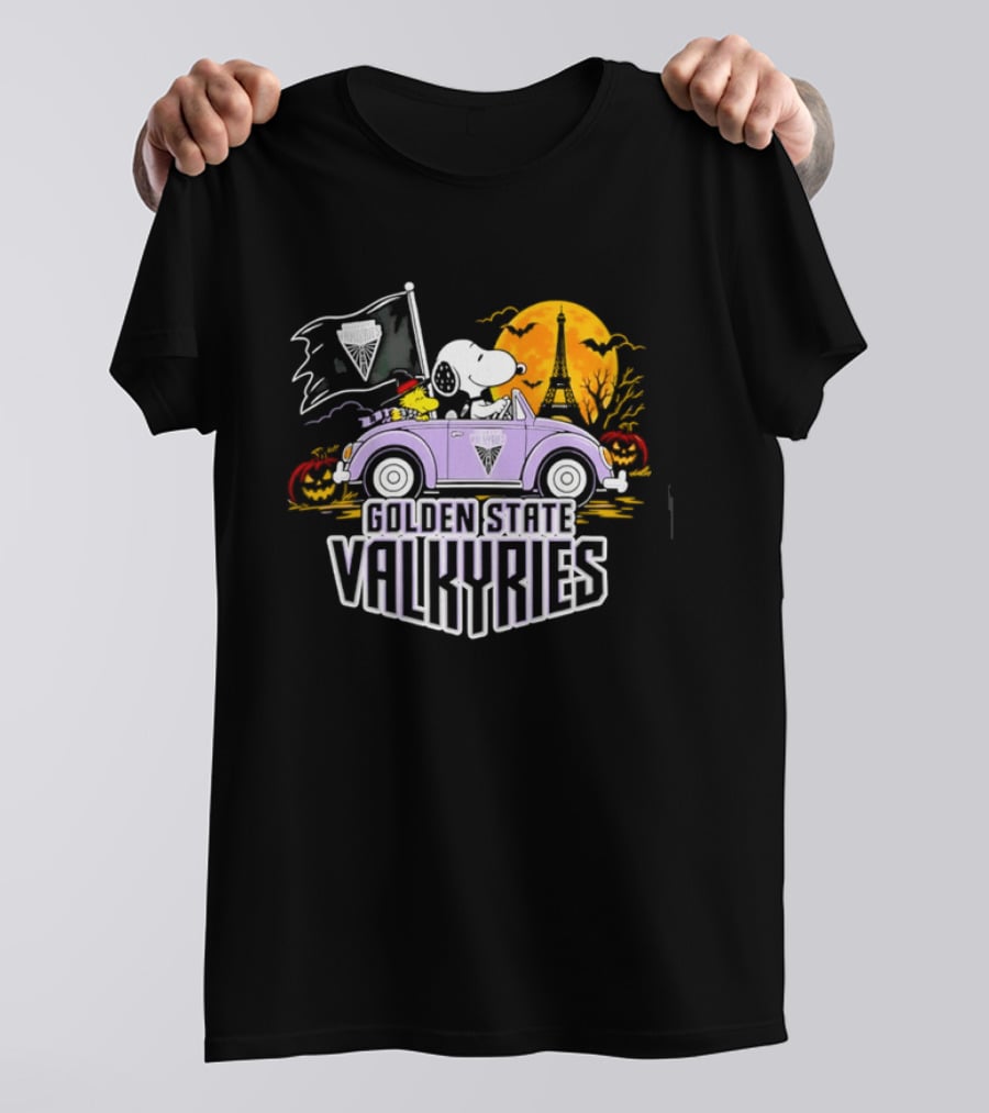 Golden State Valkyries Snoopy Woodstock Halloween Ride T-Shirt