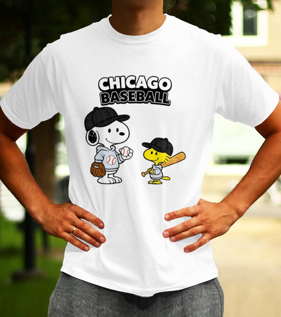 Chicago Baseball Snoopy Woodstock White Sox Peanuts MLB T-Shirt