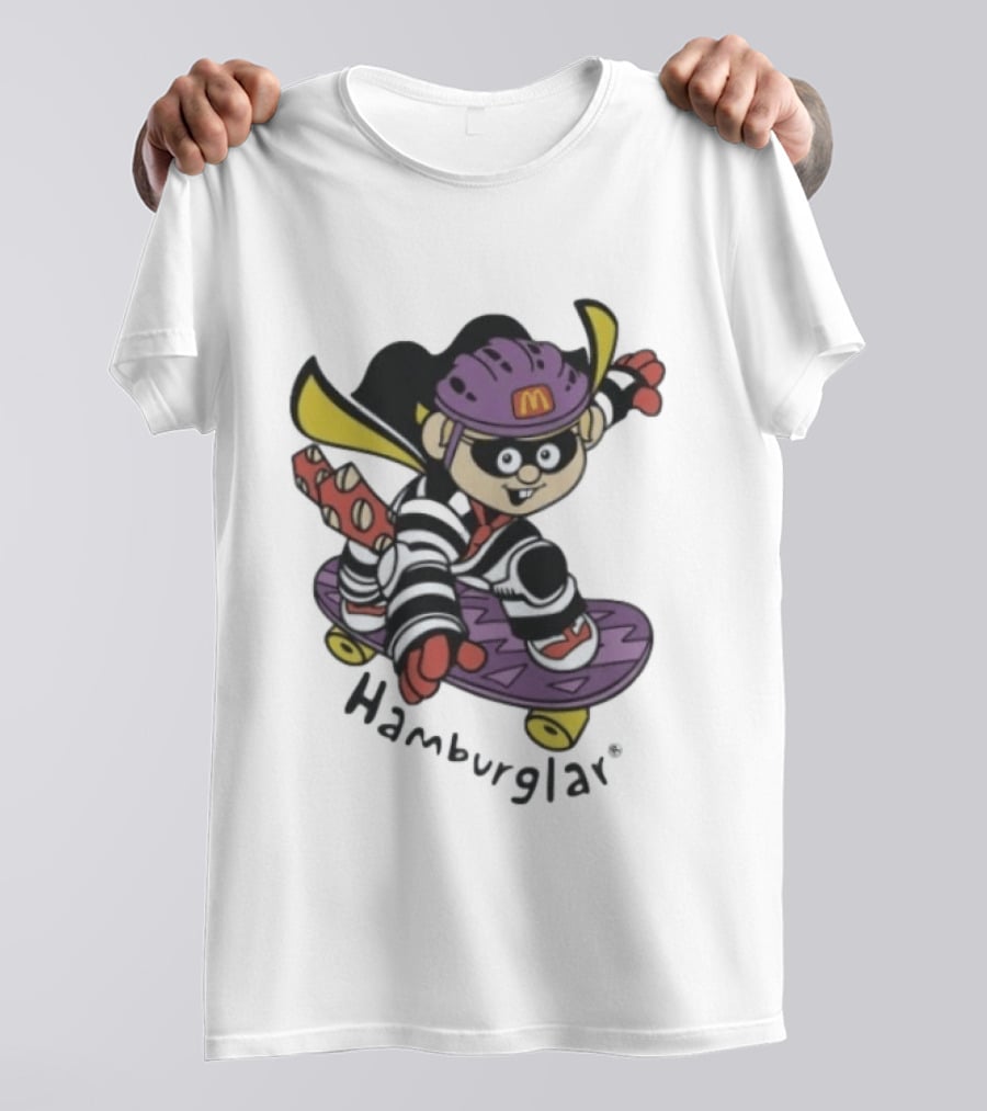 Hamburglar McDonald's Purple Skateboard Helmet T-Shirt