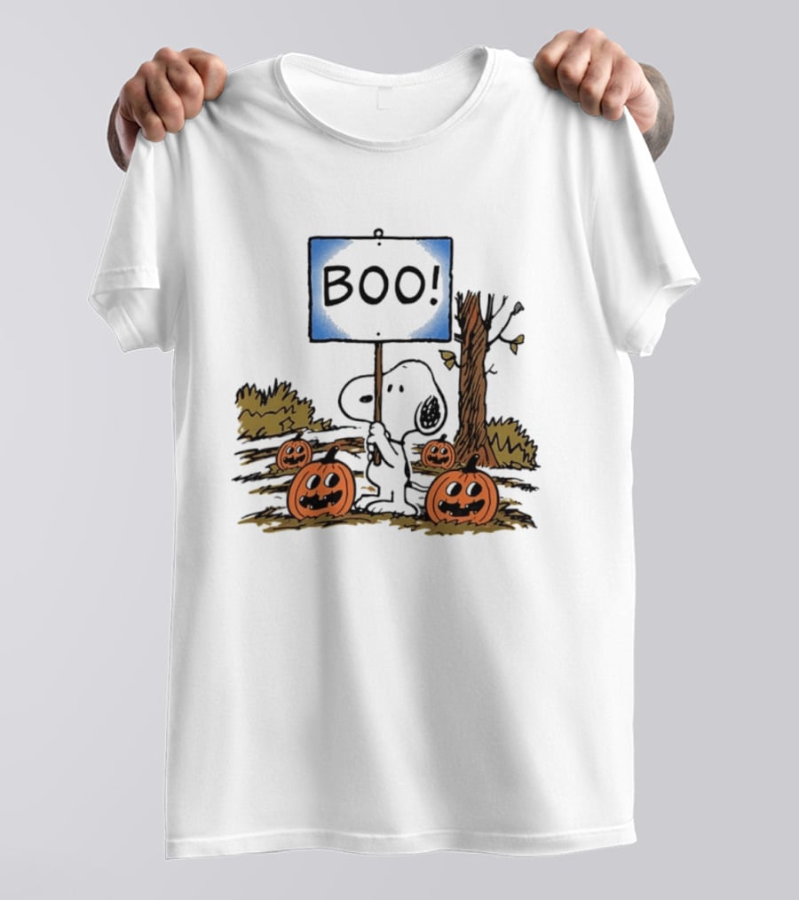 Snoopy Boo Sign Peanuts Halloween Pumpkins T-Shirt