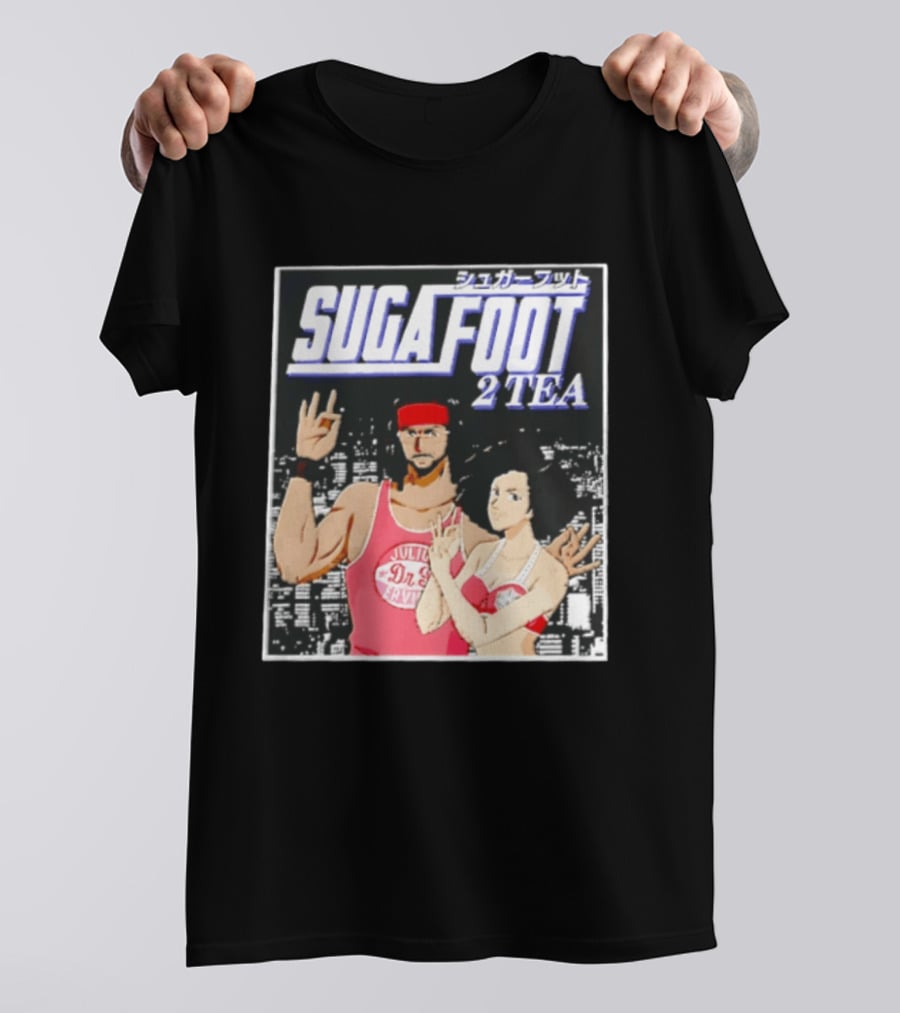 Sugafoot 2 Tea Japanese Text S And Headbands Retro Look T-Shirt