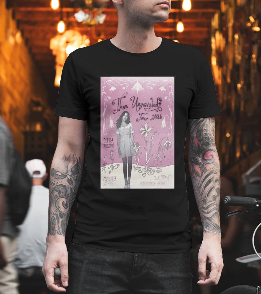 The Unraveled Tour Olivia Rodrigo 2026 Hartford Show September 26 XL Center Floral T-Shirt
