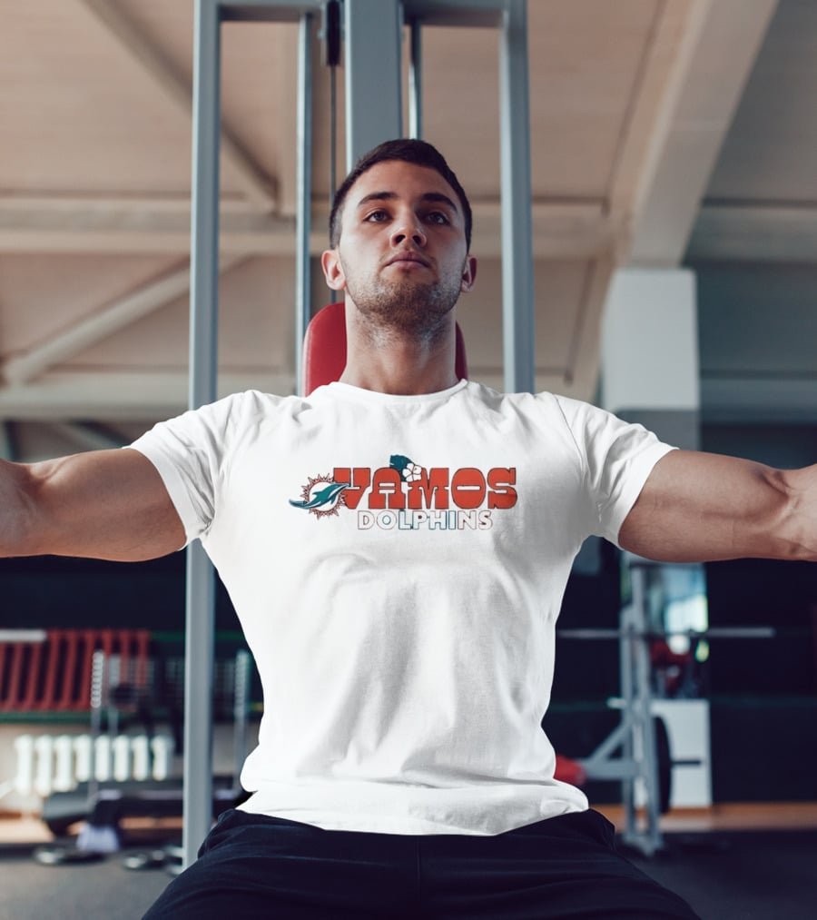 Vamos Dolphins Enthusiast Apparel Featuring Iconic Animal Motif T-Shirt