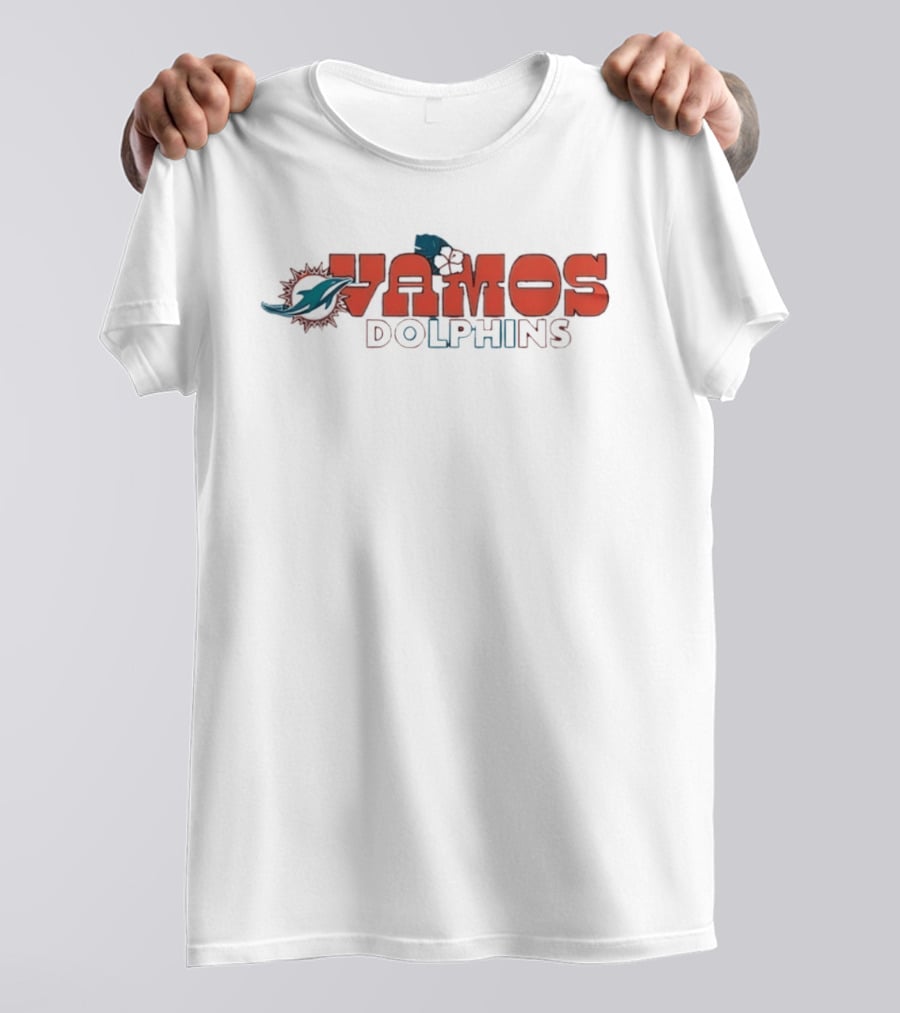 Vamos Dolphins Enthusiast Apparel Featuring Iconic Animal Motif T-Shirt