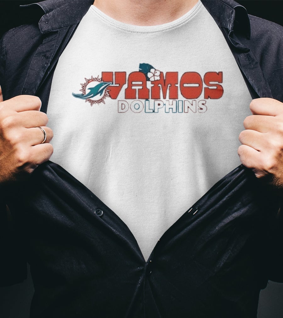 Vamos Dolphins Enthusiast Apparel Featuring Iconic Animal Motif T-Shirt