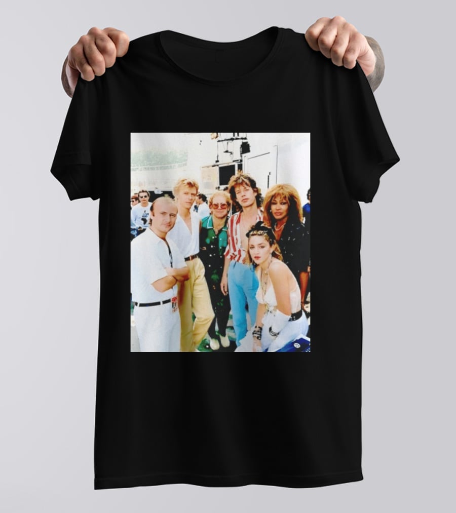Live Aid Legends Phil Collins Mick Jagger Madonna And Tina Turner T-Shirt