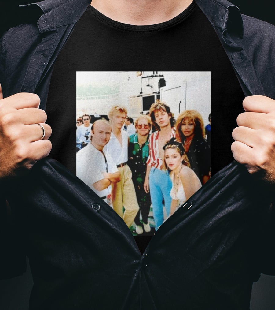 Live Aid Legends Phil Collins Mick Jagger Madonna And Tina Turner T-Shirt