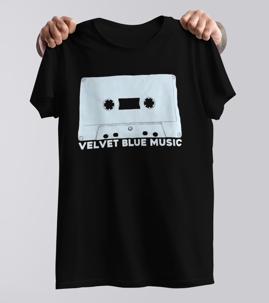 Velvet Blue Music Cassette Tape Indie Record Label Retro Aesthetic T-Shirt