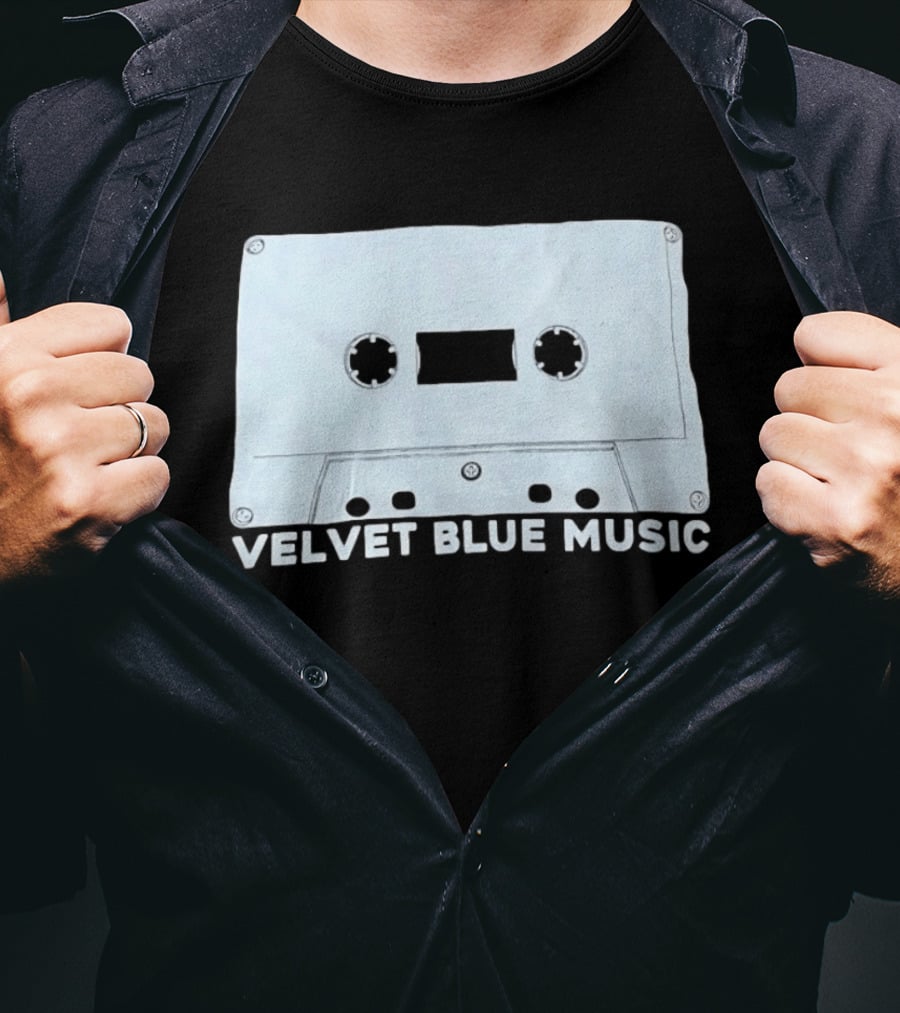 Velvet Blue Music Cassette Tape Indie Record Label Retro Aesthetic T-Shirt