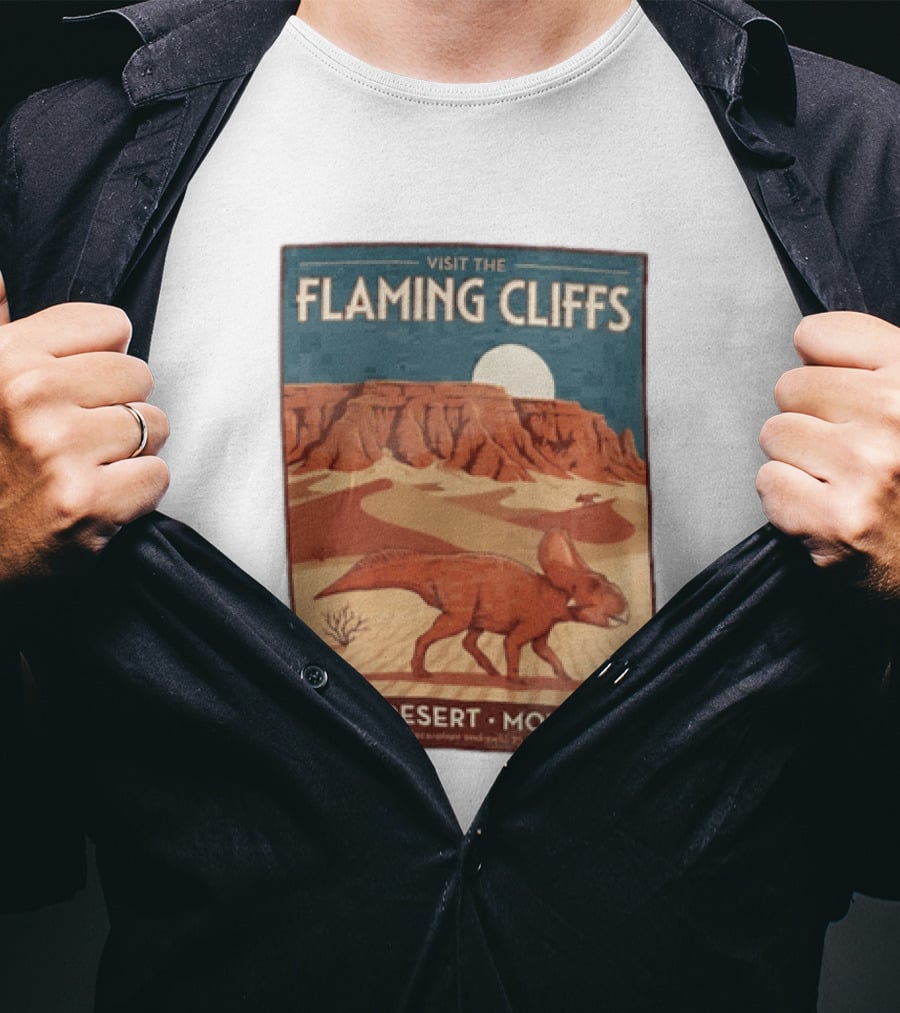 Visit The Flaming Cliffs Gobi Desert Mongolia Home Of Protoceratops Dinosaurs 75 Million Years Ago T-Shirt