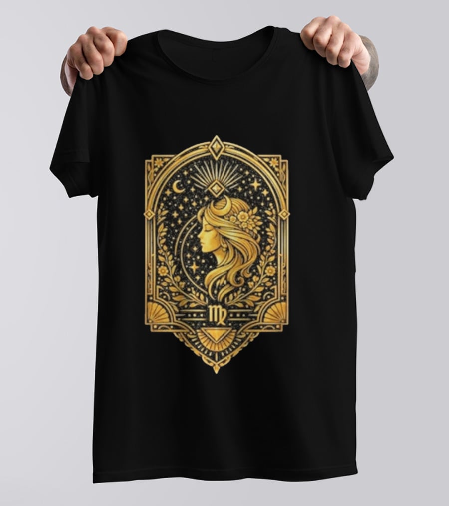 Virgo Goddess Zodiac Symbol Astrology Art Nouveau T-Shirt