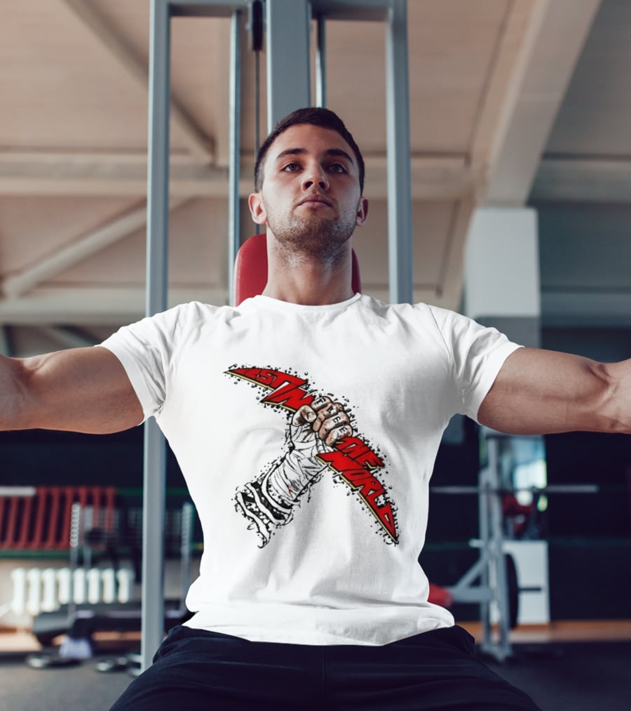 MMA Fighter Fist Power Justin The World Red And Black T-Shirt