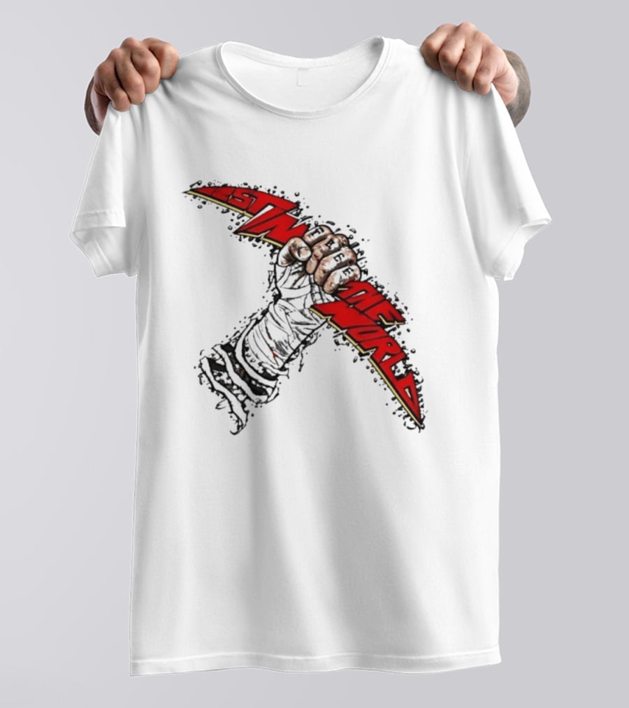 MMA Fighter Fist Power Justin The World Red And Black T-Shirt