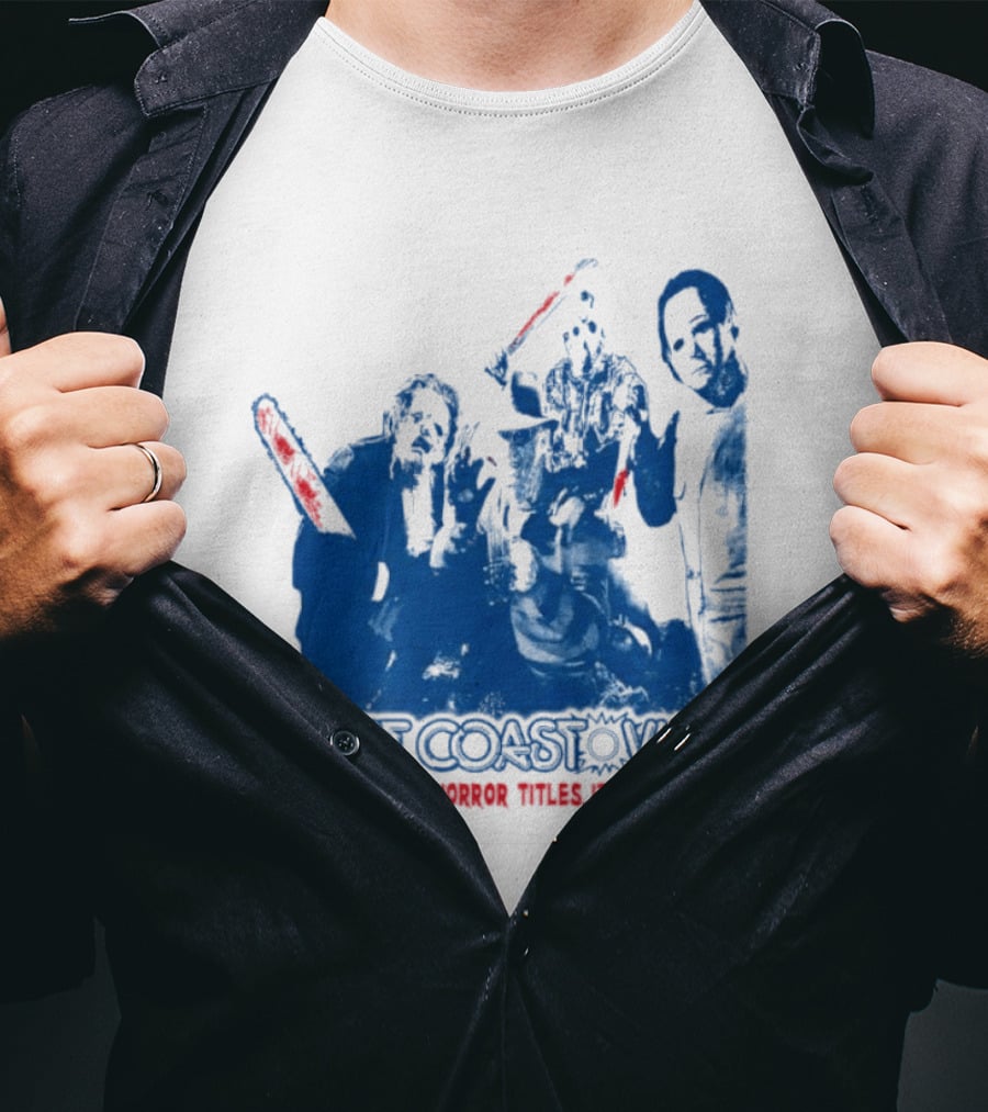 West Coast Video Horror It's Frightening Slasher Movie Halloween T-Shirt