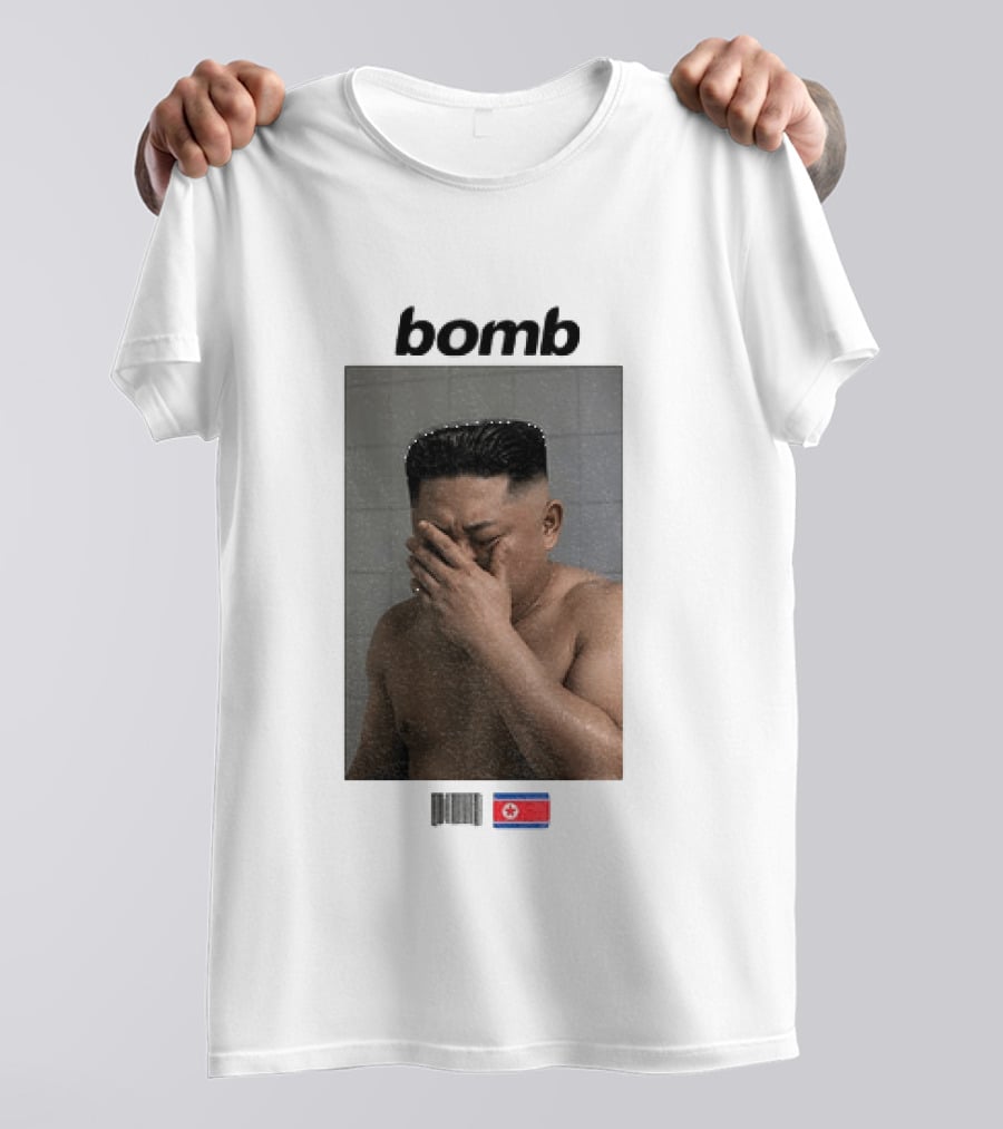 Kim Jong Un Bomb Meme Bathroom North Korea Flag T-Shirt