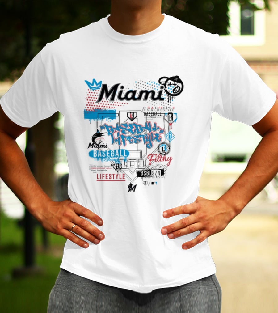 Miami Marlins Baseball Lifestyle It's A Lifestyle Vibes And Rhythm T-Shirt