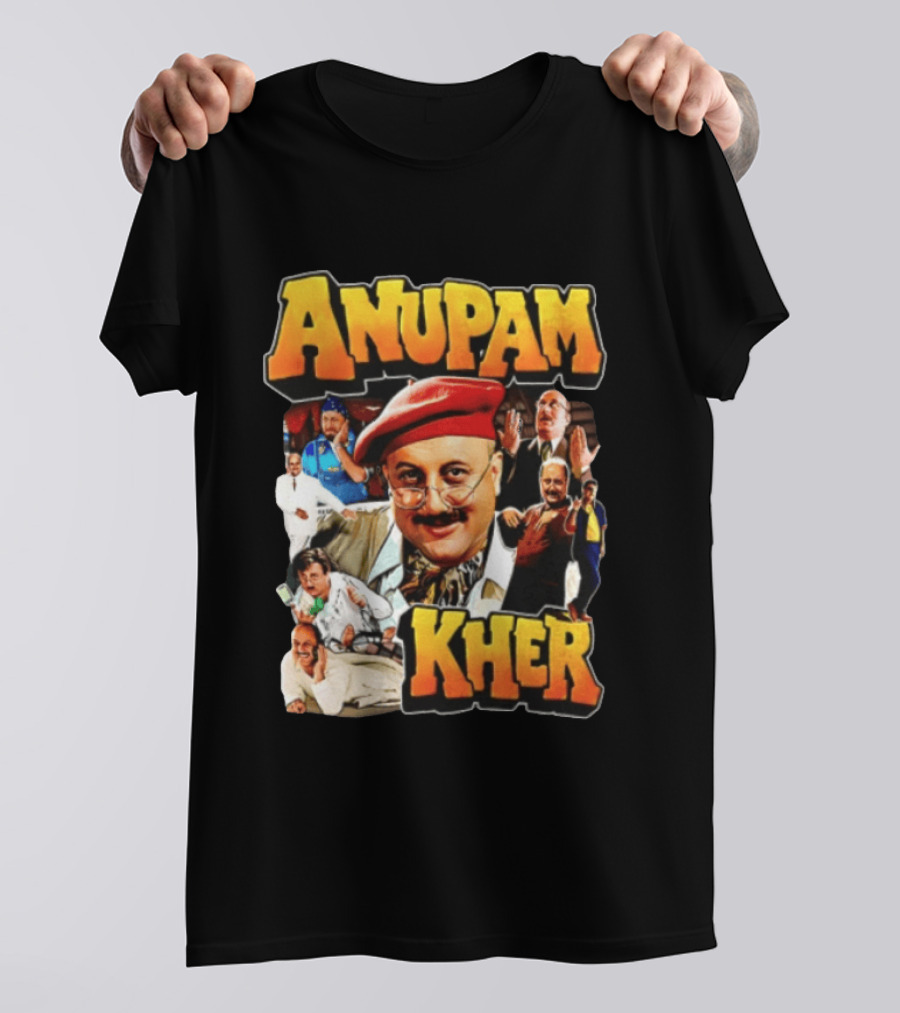 Anupam Kher Iconic Characters Collage T-Shirt