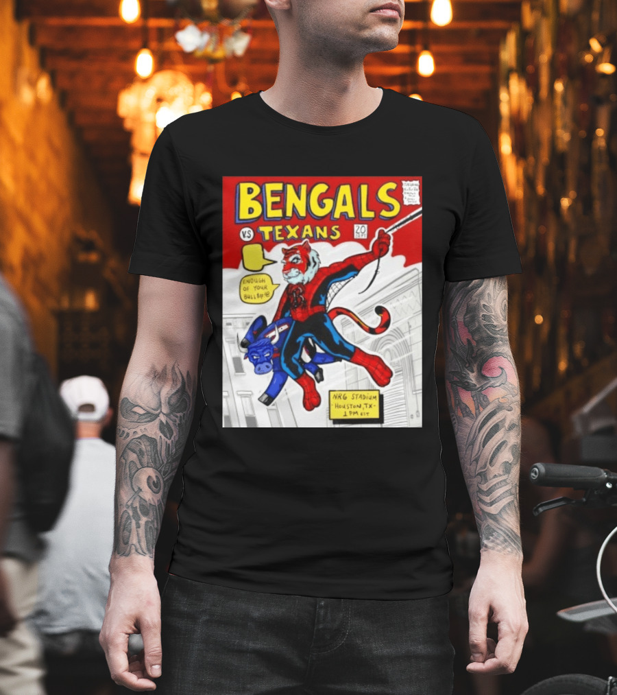 Bengals Vs Texans Week 2 Game Day NRG Stadium Houston 1PM EST Comic T-Shirt