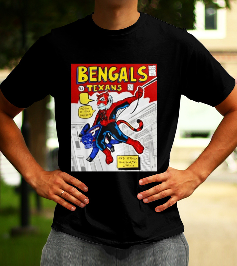 Bengals Vs Texans Week 2 Game Day NRG Stadium Houston 1PM EST Comic T-Shirt