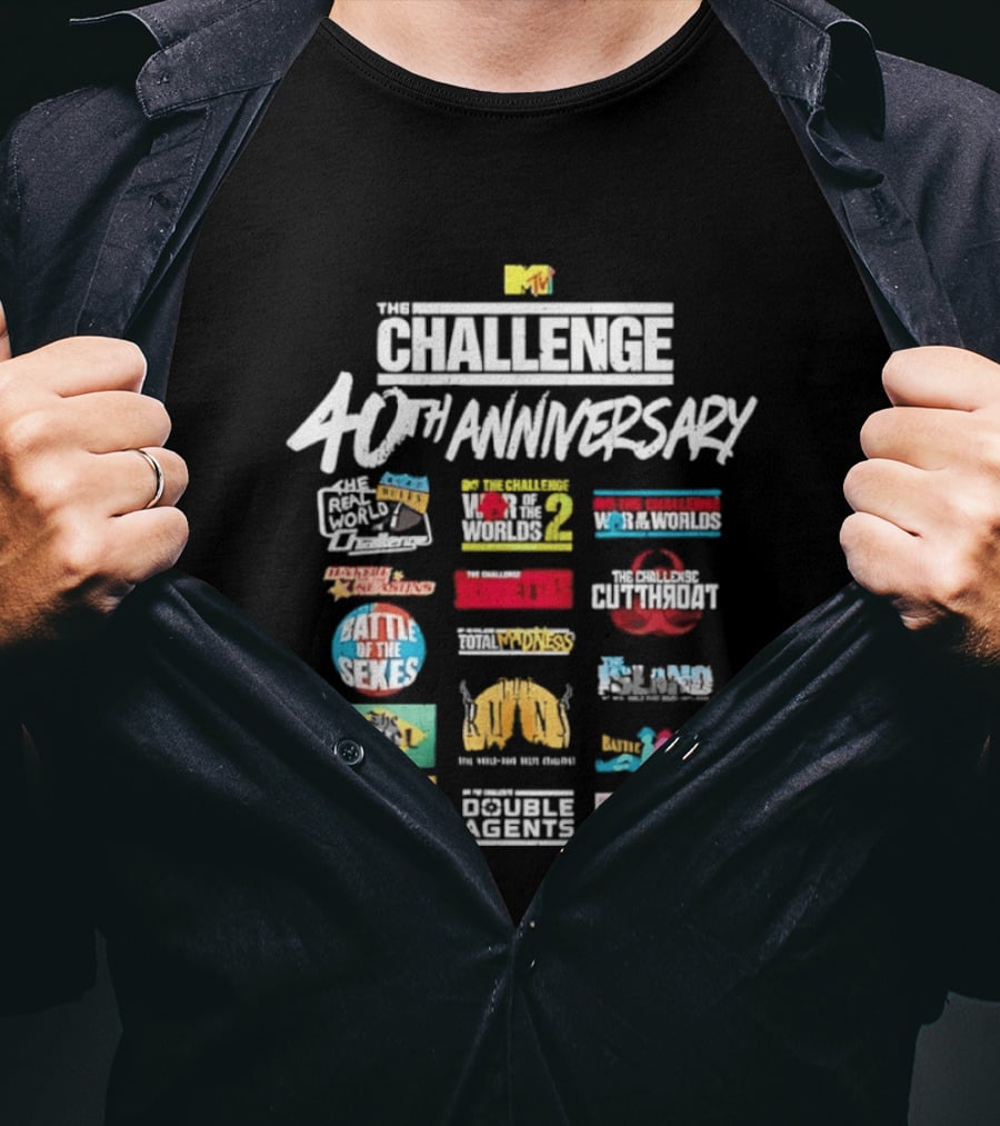 Challenge 40th Anniversary MTV Series Reality TV Road Rules Battle Of The Sexes Rivals III Gauntlet Inferno Ct Tamburello T-Shirt
