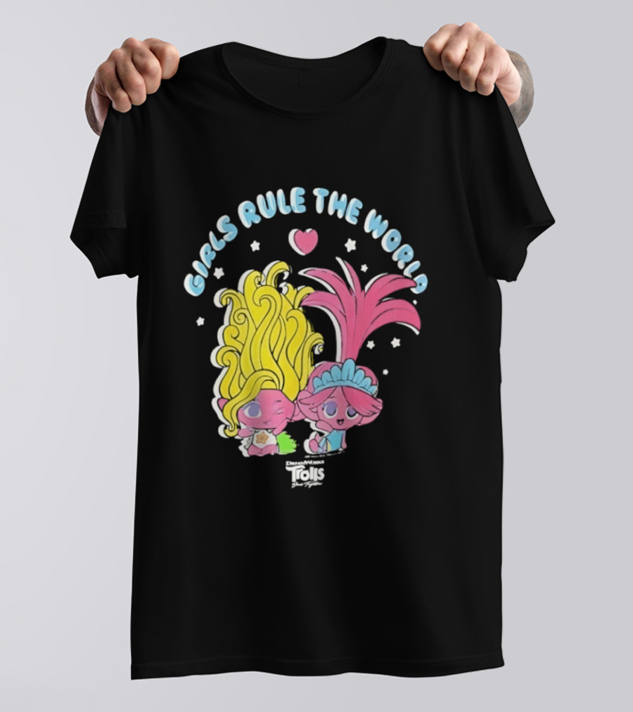 DreamWorks Trolls Band Together Girls Rule The World Bright Colorful T-Shirt