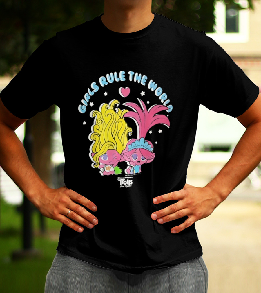 DreamWorks Trolls Band Together Girls Rule The World Bright Colorful T-Shirt