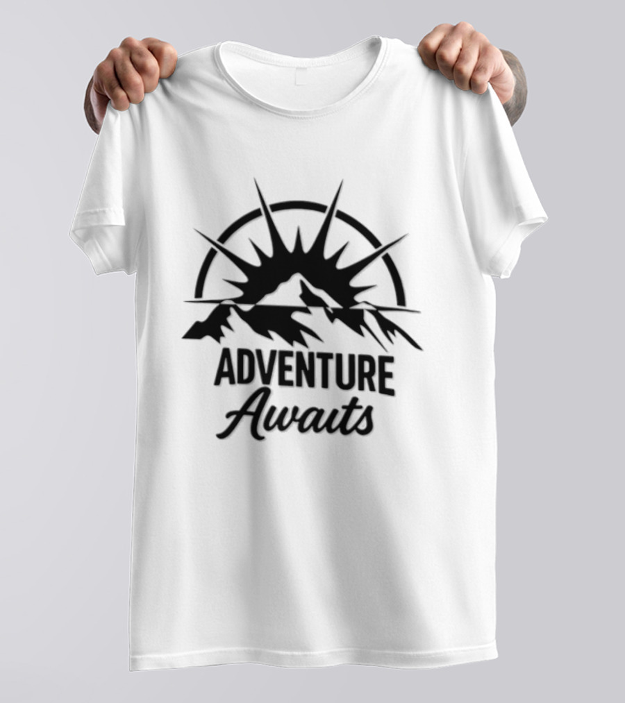 Adventure Awaits Mountain Sunset Vinyl Decal T-Shirt