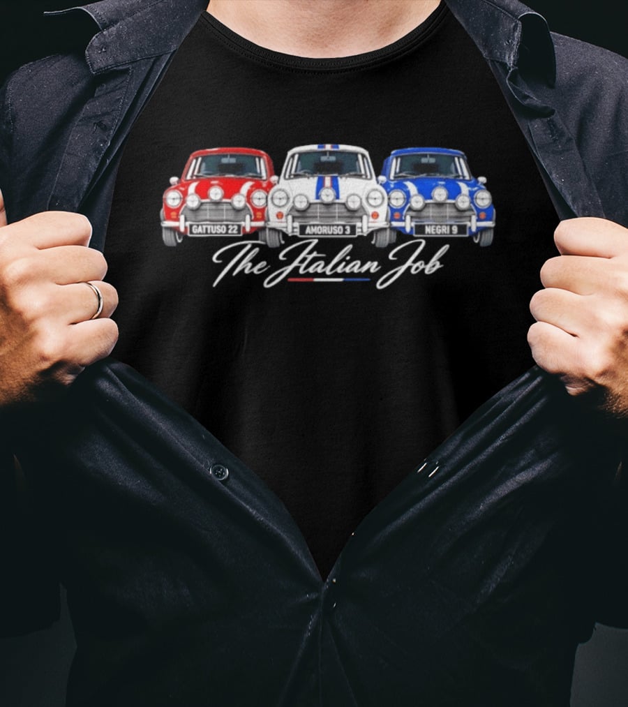 The Italian Job Gattuso 22 Amoruso 3 Negri 9 Mini Cooper Racing T-Shirt