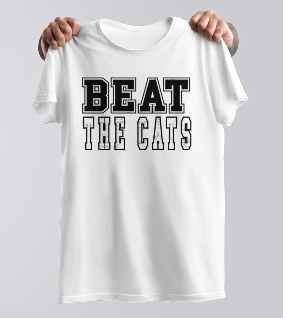 Beat The Cats Distressed Rivalry Sports T-Shirt