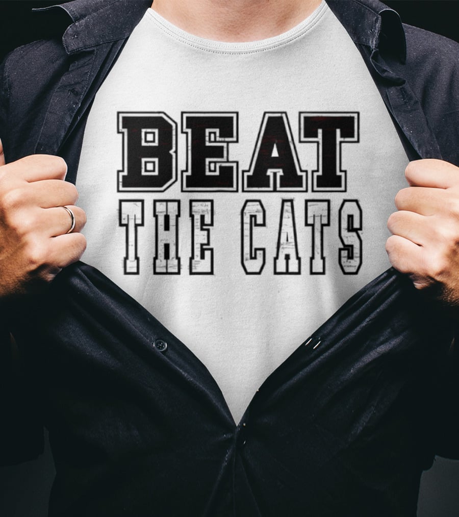 Beat The Cats Distressed Rivalry Sports T-Shirt