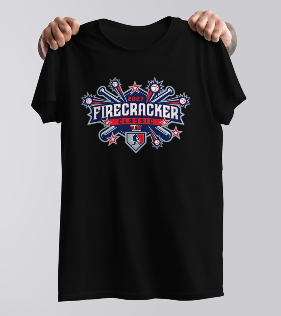 2027 Firecracker Classic Baseball Celebration With Stars And Bats T-Shirt
