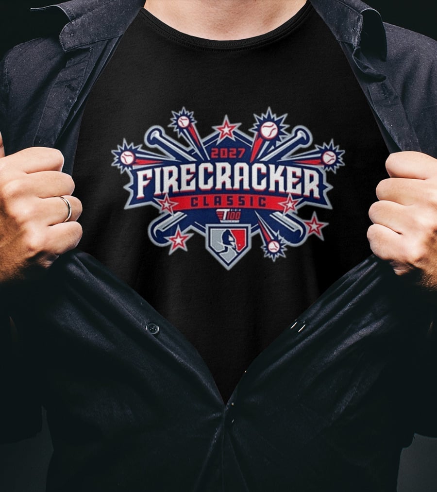 2027 Firecracker Classic Baseball Celebration With Stars And Bats T-Shirt