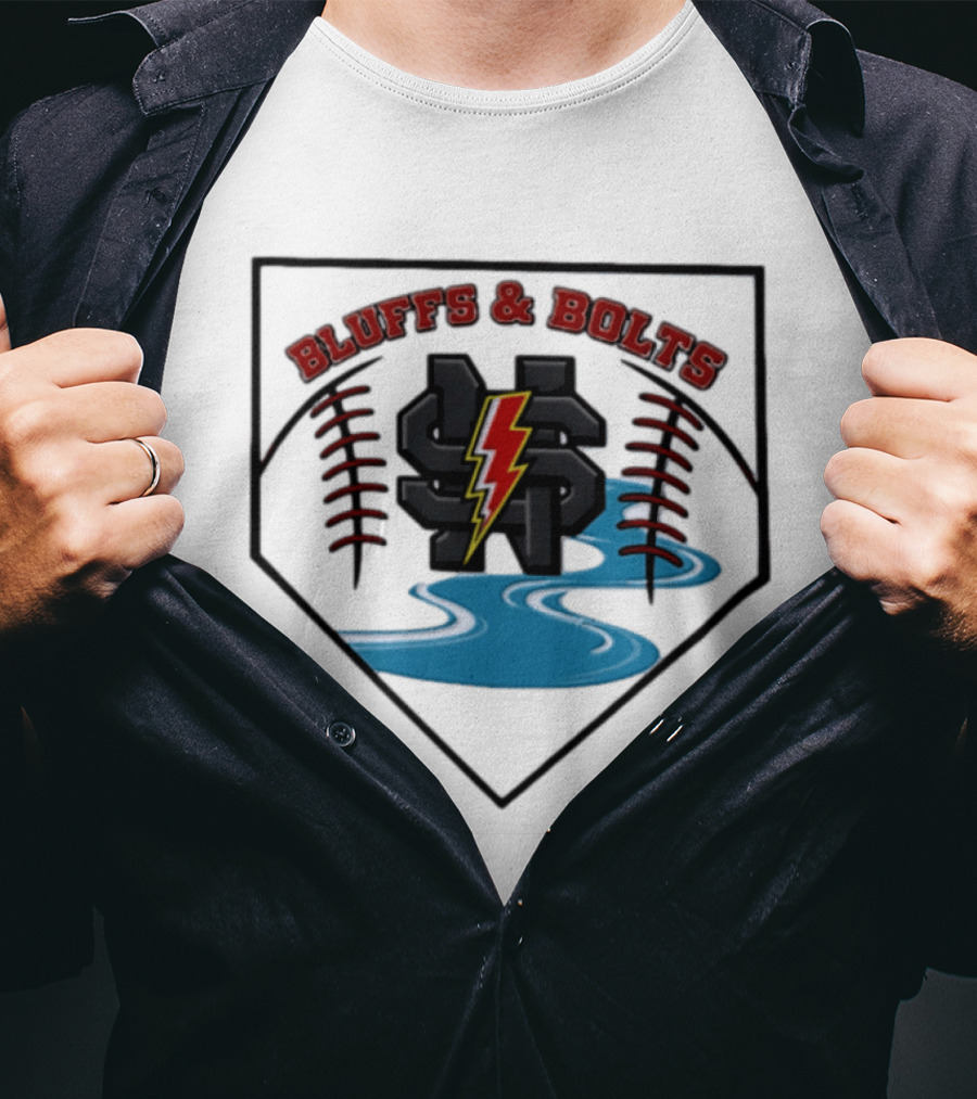 Bluffs And Bolts 2026 Baseball River Lightning T-Shirt