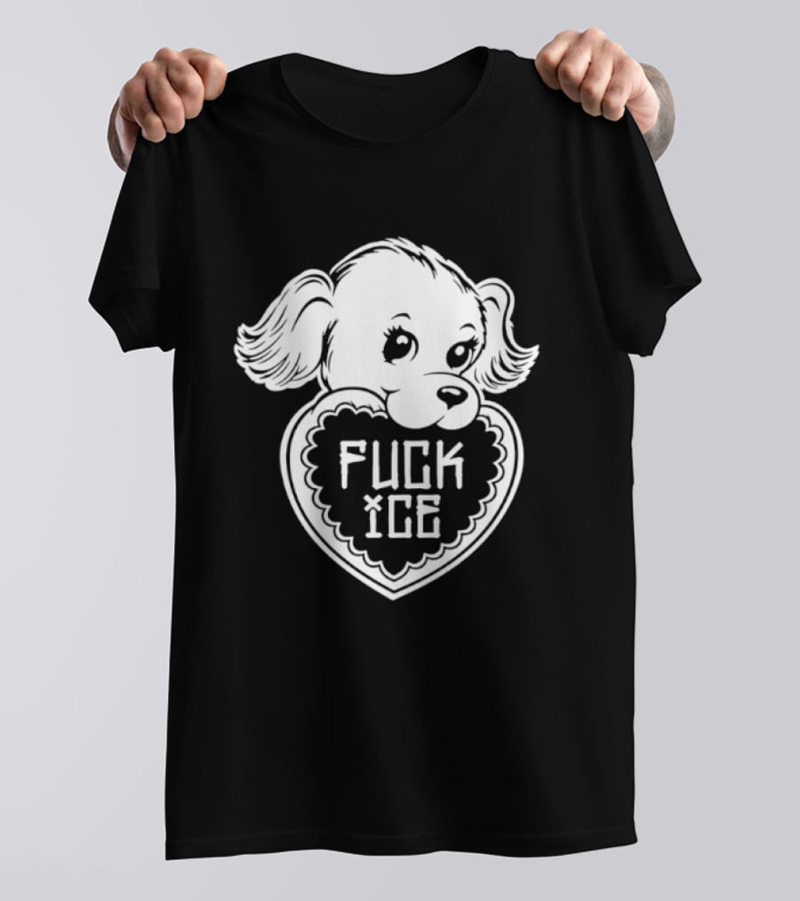 Fuck Ice Puppy Heart Protest Activism Dog T-Shirt