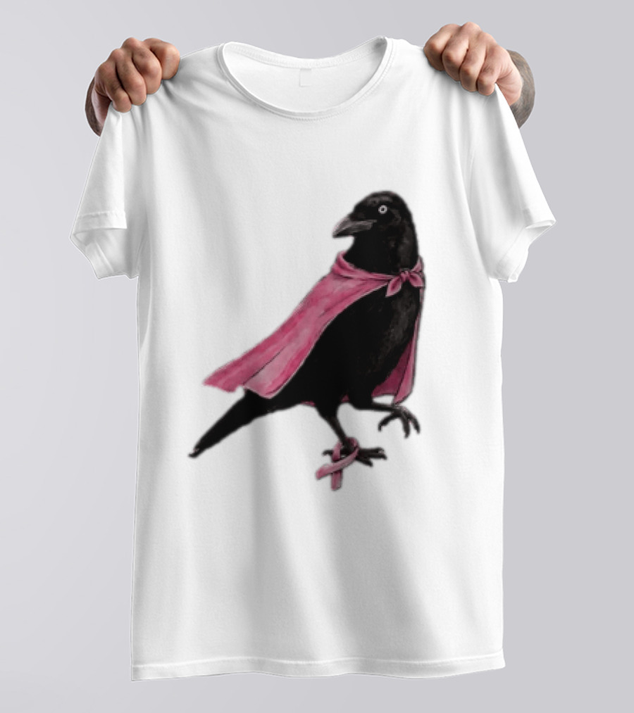 Breast Cancer Awareness Month Pink Ribbon Crow We Wear Pink In October T-Shirt