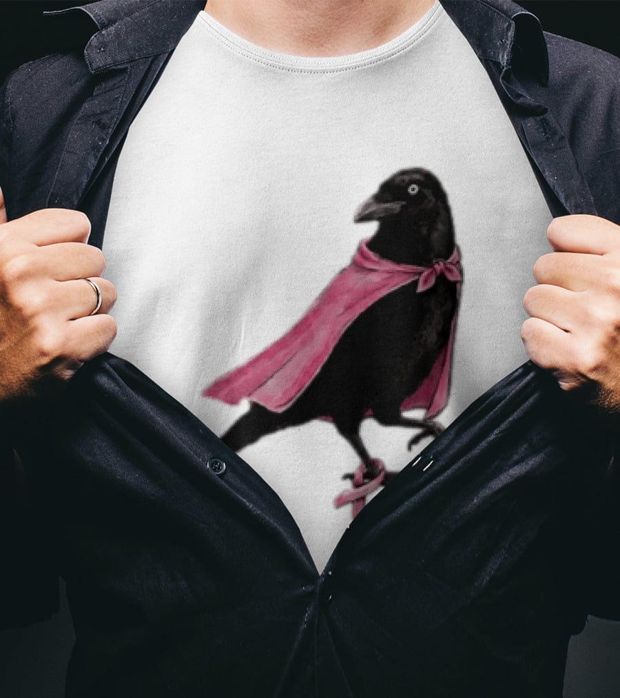 Breast Cancer Awareness Month Pink Ribbon Crow We Wear Pink In October T-Shirt