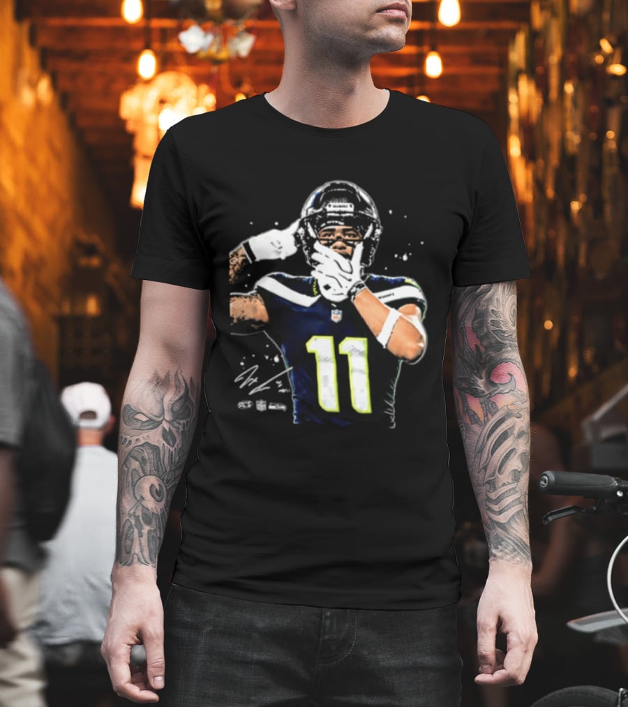 Geno Smith Seattle Seahawks Number 11 Pointing Gesture T-Shirt
