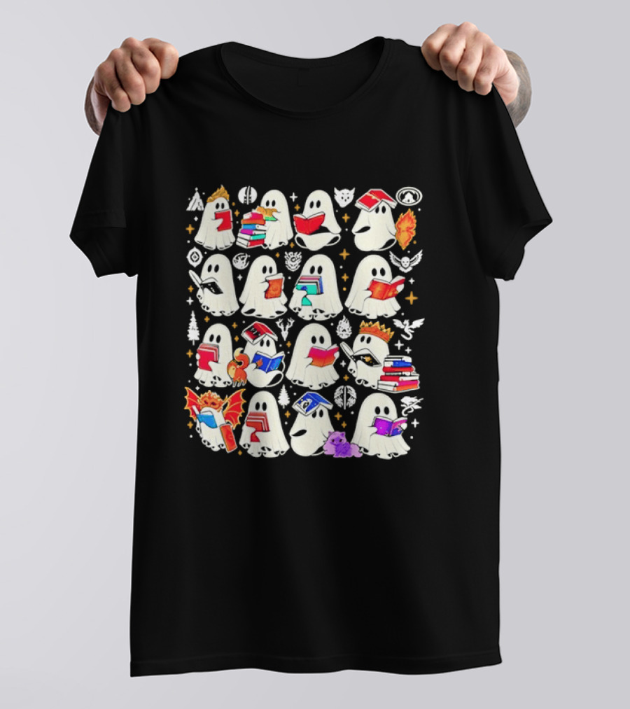 Ghosts Reading Books Halloween Costume Party T-Shirt