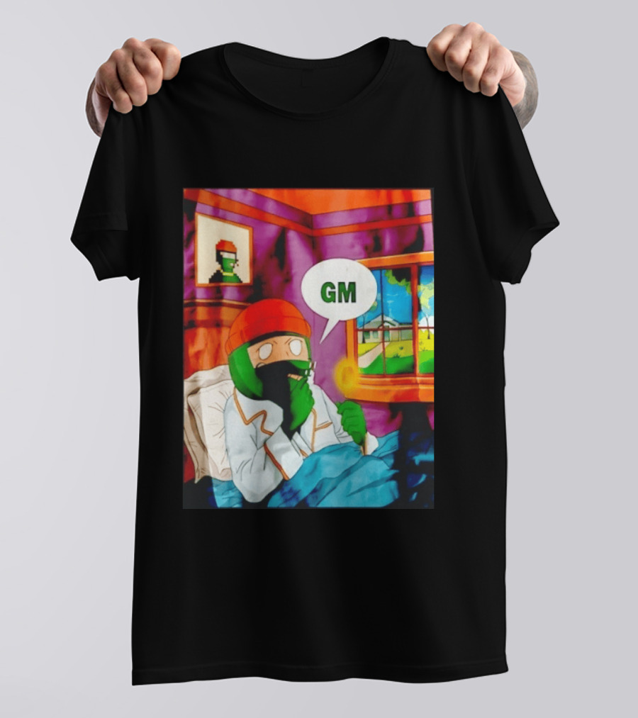 GM Crypto Morning Pepe Bitcoin Meme Blockchain T-Shirt