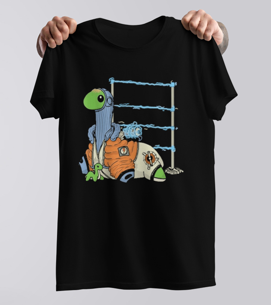 Wattson Nessie Apex Legends Character With Baby Nessie And Fences T-Shirt