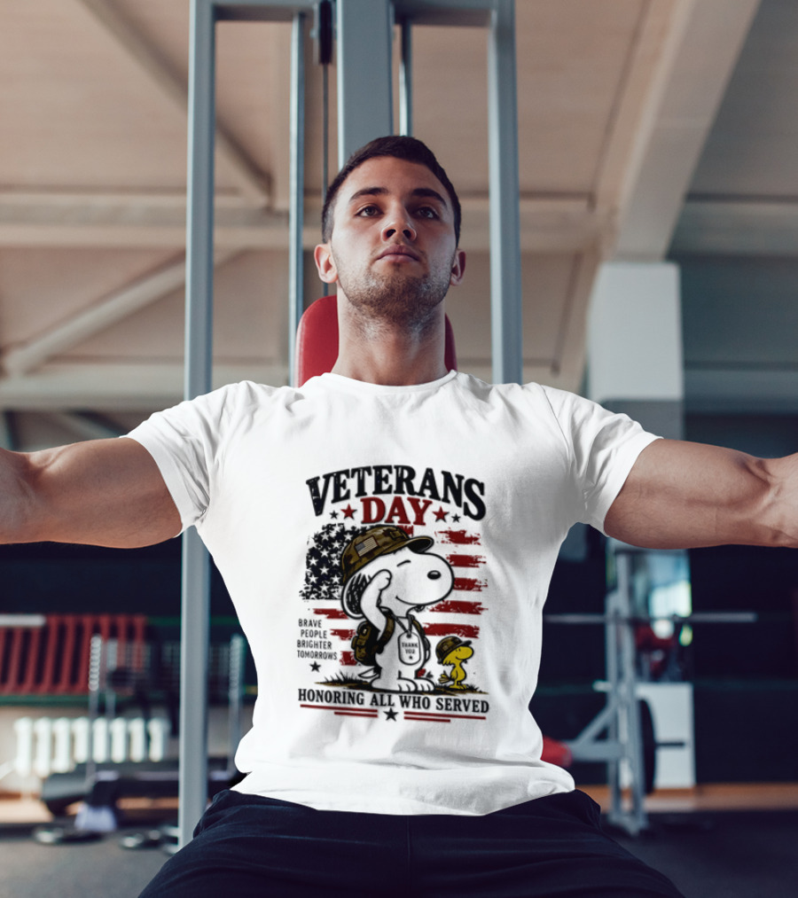 Snoopy Woodstock Veterans Day Some Gave All Peanuts Always Remember T-Shirt