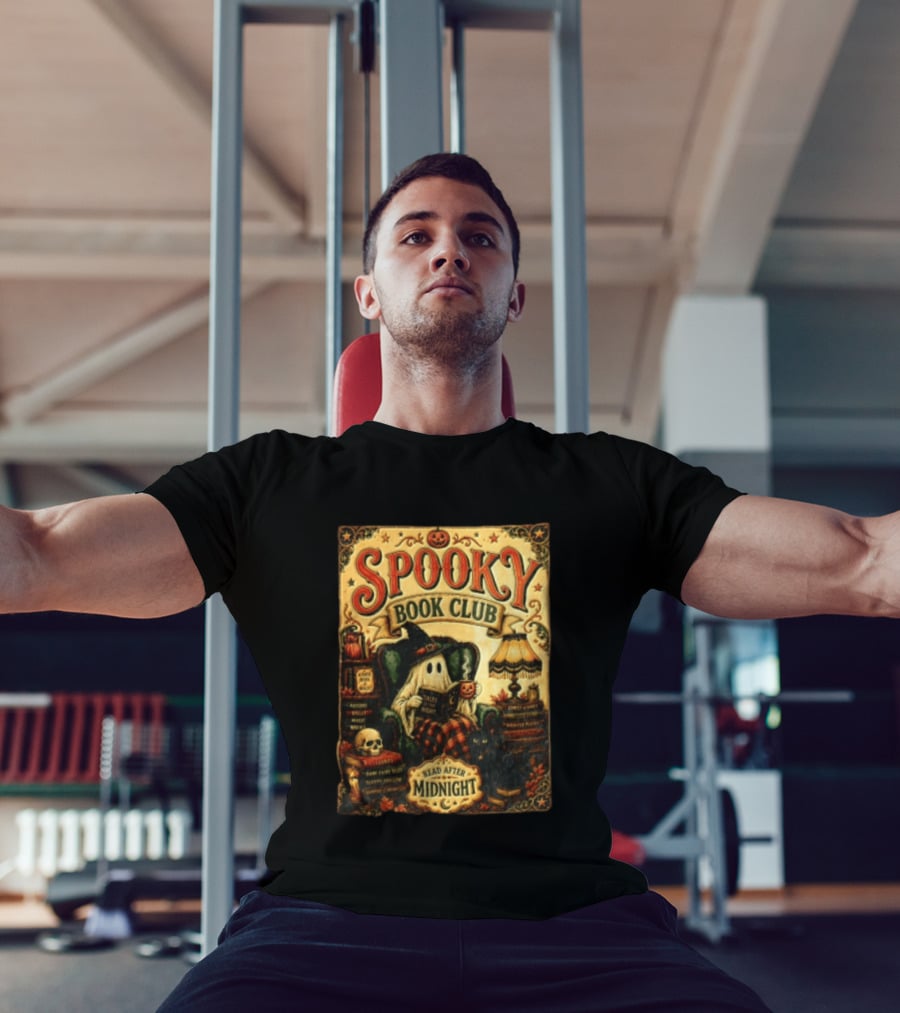 Spooky Book Club Ghost Reading Tales At Midnight Halloween T-Shirt
