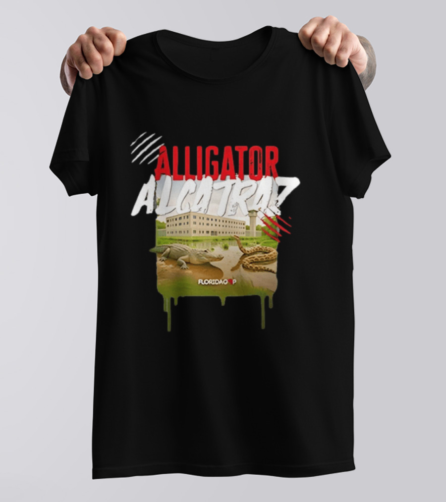 Alligator Alcatraz Florida Wildlife Scene T-Shirt